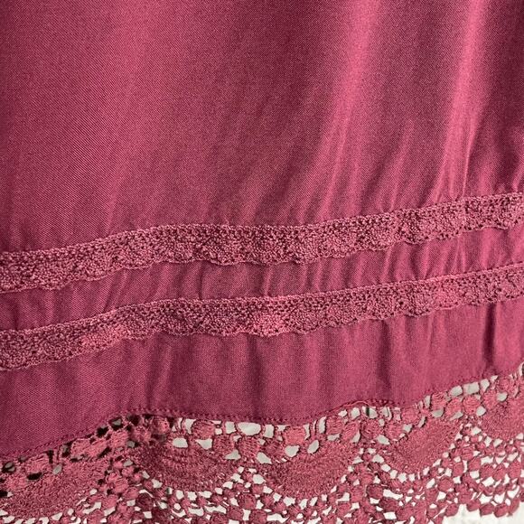 Roxy Traveler Long Sleeve Crochet Lace Pullover Empire Waist Pullover Dress - Picture 5 of 12
